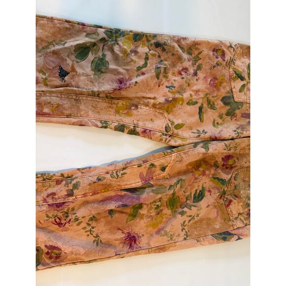 Pilcro Anthropologie Wanderer Straight Leg Jeans Women 30 Cottage Floral Rose - Picture 11 of 16